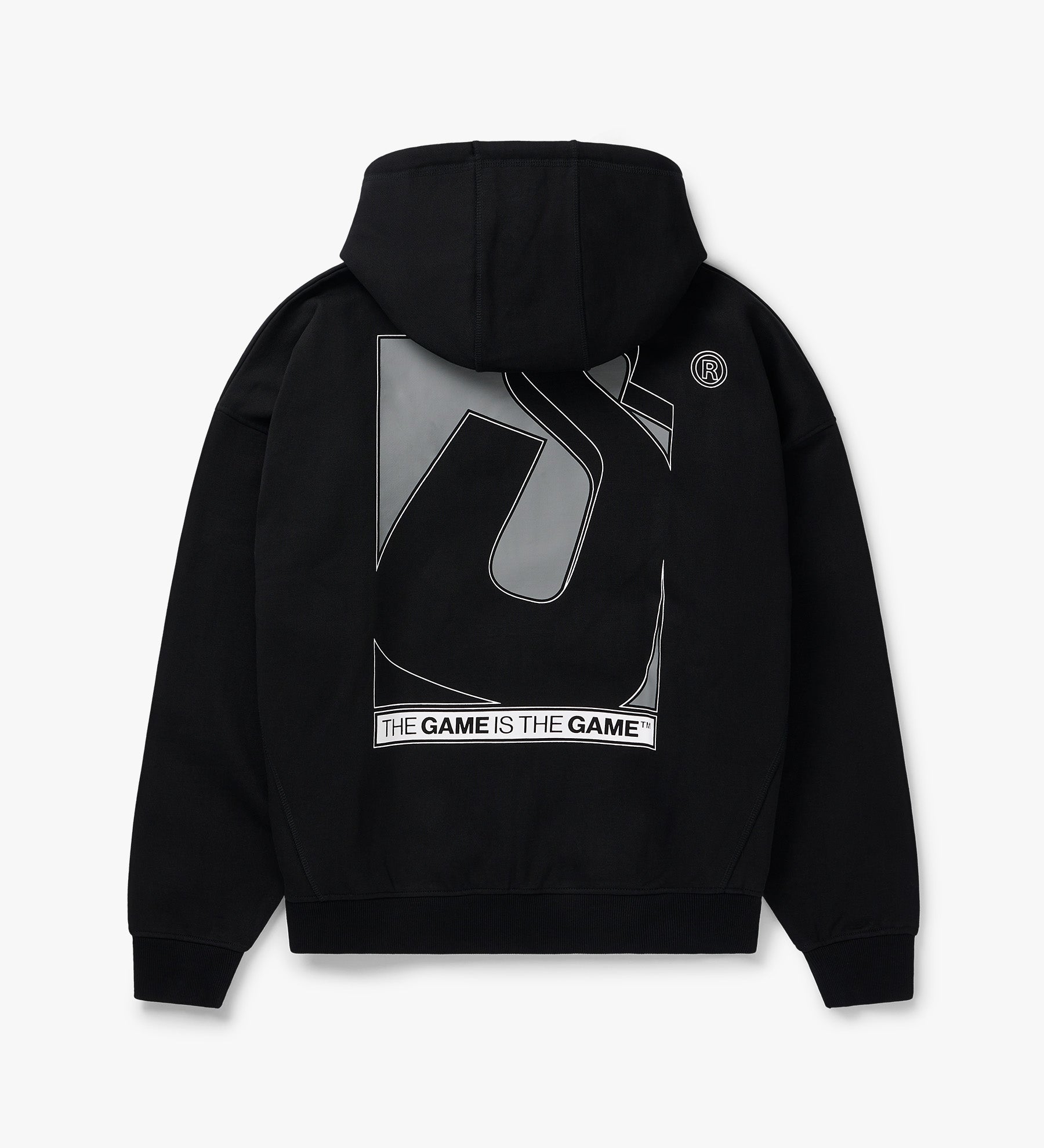 Initial Box Zip Hoodie [Black]