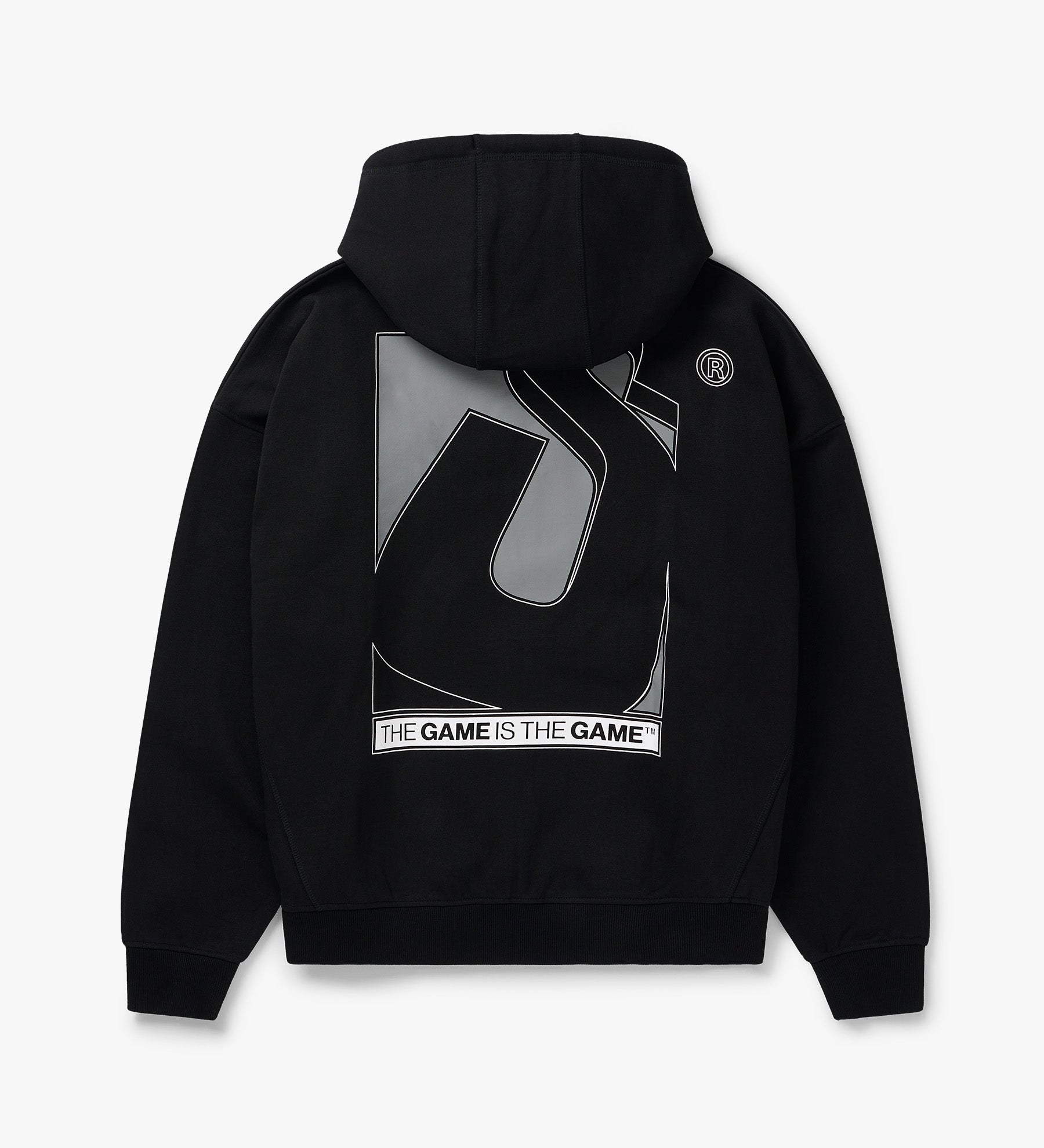 Initial Box Zip Hoodie [Black]