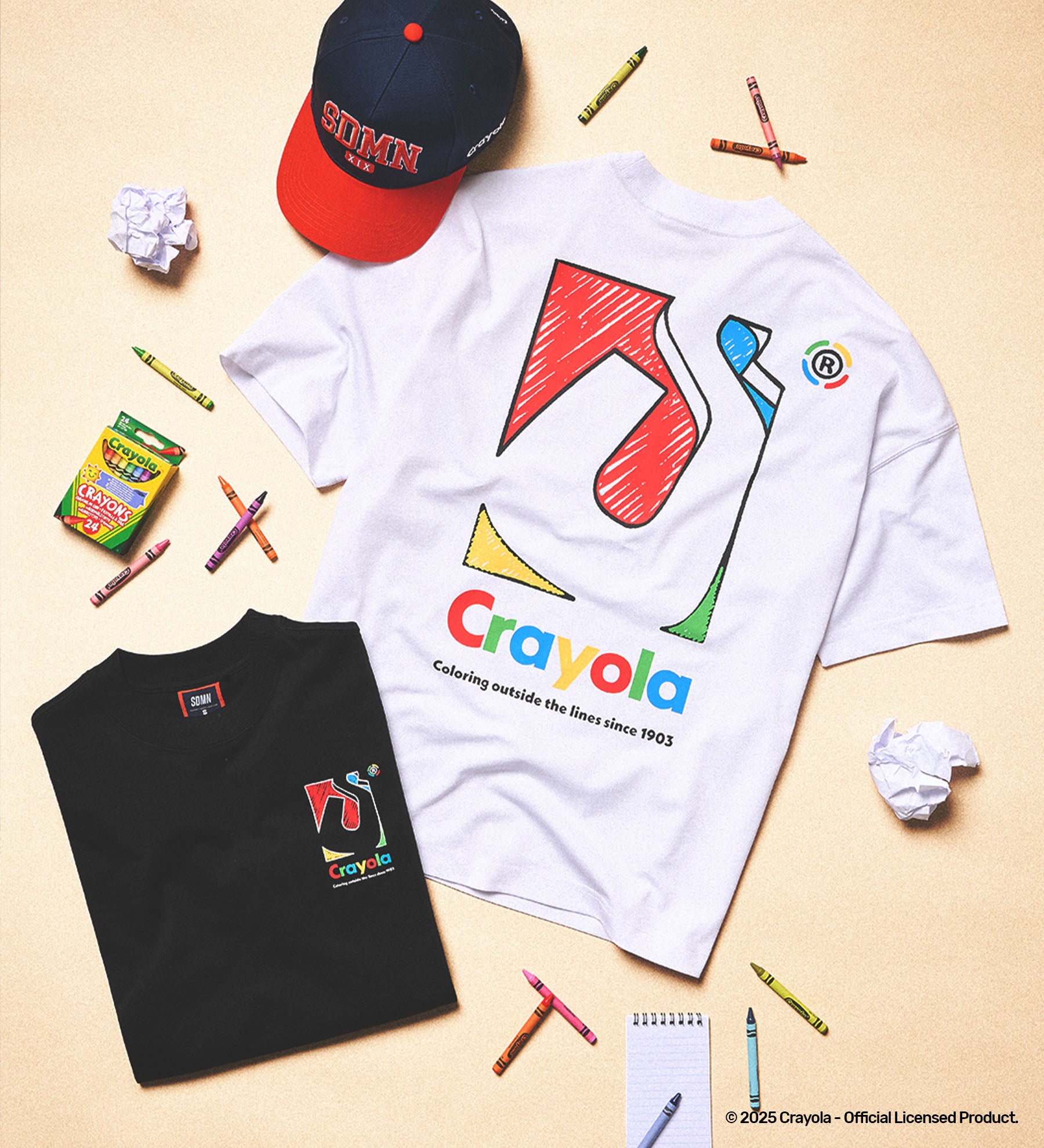 SDMN x Crayola Initial Box T-Shirt [Black]