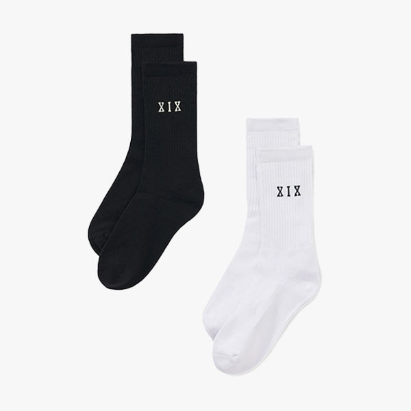 XIX Essential Socks 2 Pack [White/Black]